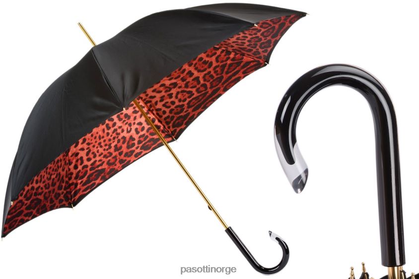 paraply | PASOTTI 189 90115-2 g15 - paraply med rød leopardmønster, dobbel klut 8B6Z26408 unisex