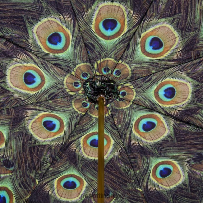 paraply | PASOTTI 189 hawaii p5 - svart paraply med påfuglinteriør, dobbel klut 8B6Z26415 unisex