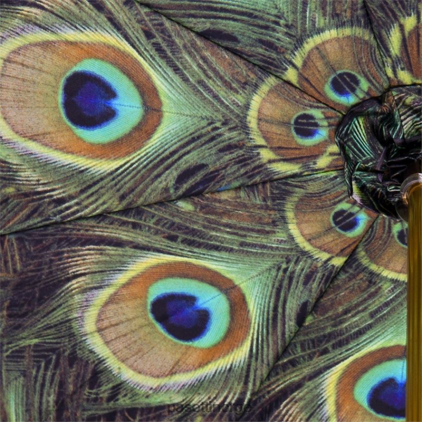 paraply | PASOTTI 189 hawaii p5 - svart paraply med påfuglinteriør, dobbel klut 8B6Z26415 unisex