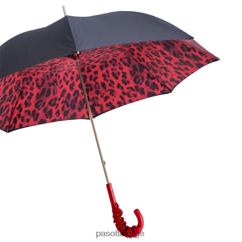 paraply | PASOTTI 189n 52417-21 a35 - paraply med rød leopardmønster, dobbel klut 8B6Z26428 unisex