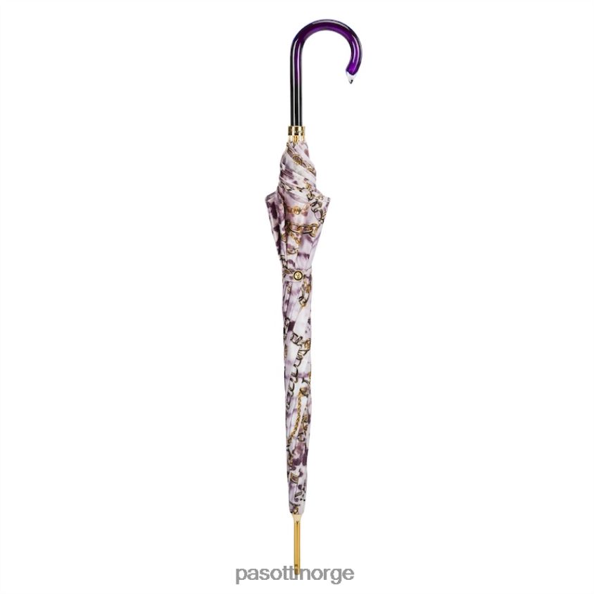 paraply | PASOTTI 20 58002-7 g15 - lilla nyanseparaply med kjedetrykk 8B6Z26414 unisex