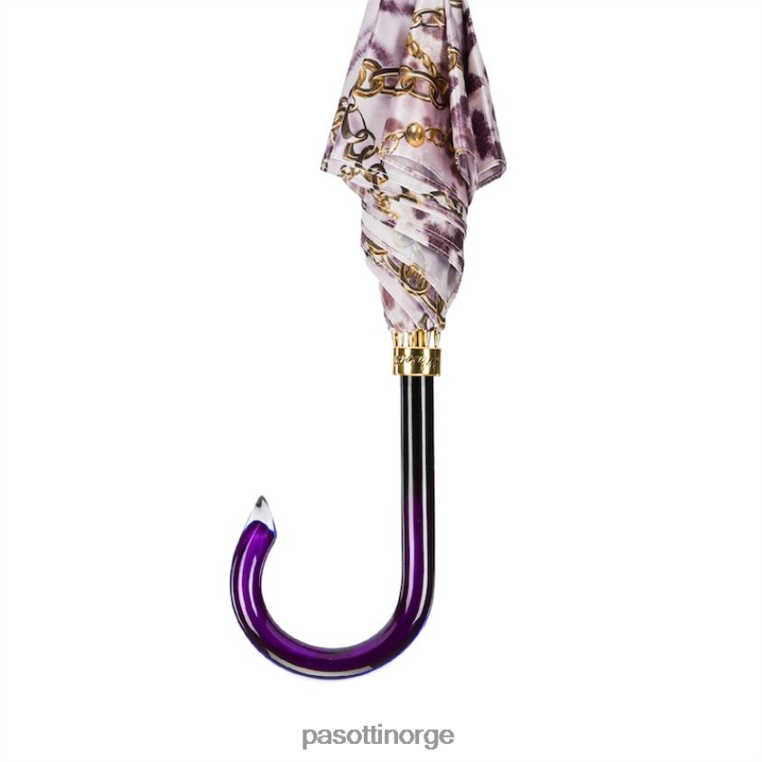 paraply | PASOTTI 20 58002-7 g15 - lilla nyanseparaply med kjedetrykk 8B6Z26414 unisex