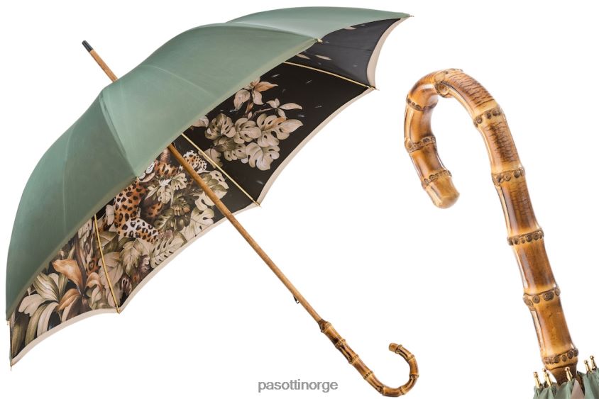paraply | PASOTTI 397 991 b - leopardparaply med fantastisk interiør og bambushåndtak, dobbel klut 8B6Z26403 unisex