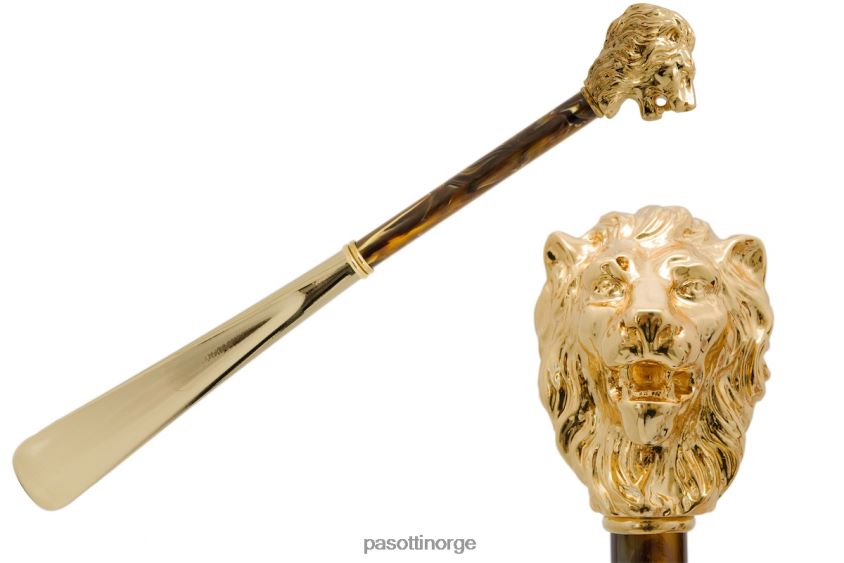 tilbehør PASOTTI cs w37po - gull løve skohorn, perlebrunt skaft 8B6Z26260 unisex
